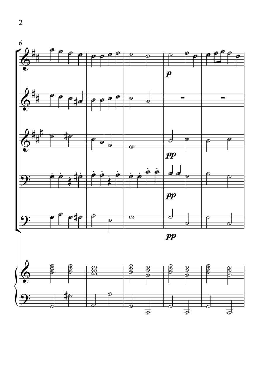 Ode To Joy - Brass Quintet and Piano in C Major - Beginner Level Letter Names Brass Quintet scores gallery preview page 2