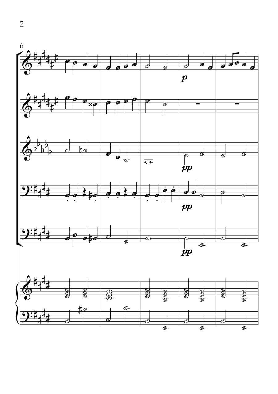Ode To Joy - Brass Quintet and Piano in E Major - Beginner Level Letter Names Brass Quintet scores gallery preview page 2