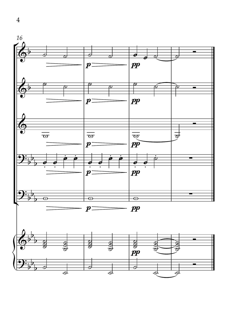 Ode To Joy - Brass Quintet in Eb Major - Beginner Level Letter Names Brass Quintet scores gallery preview page 4