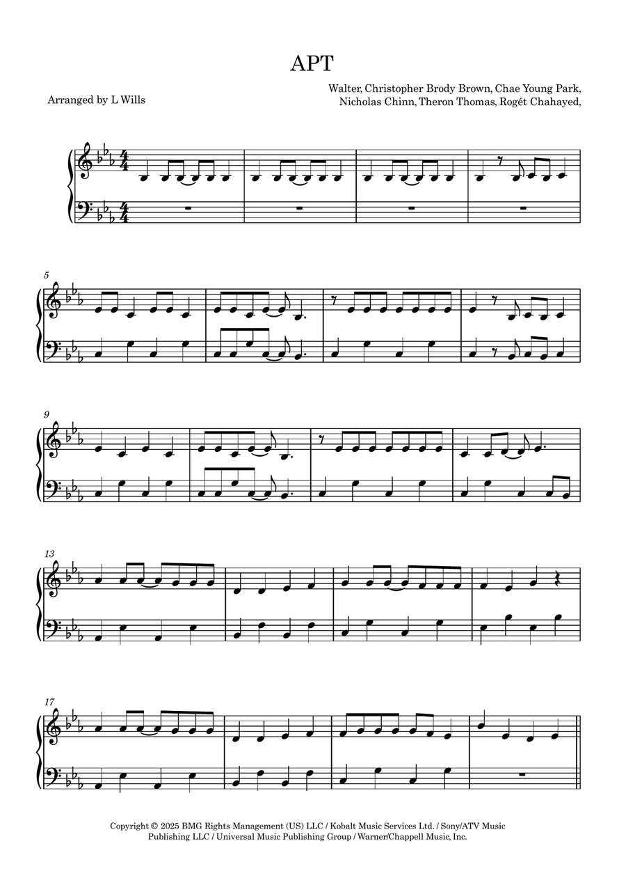 Apt. Piano Solo scores gallery preview page 1