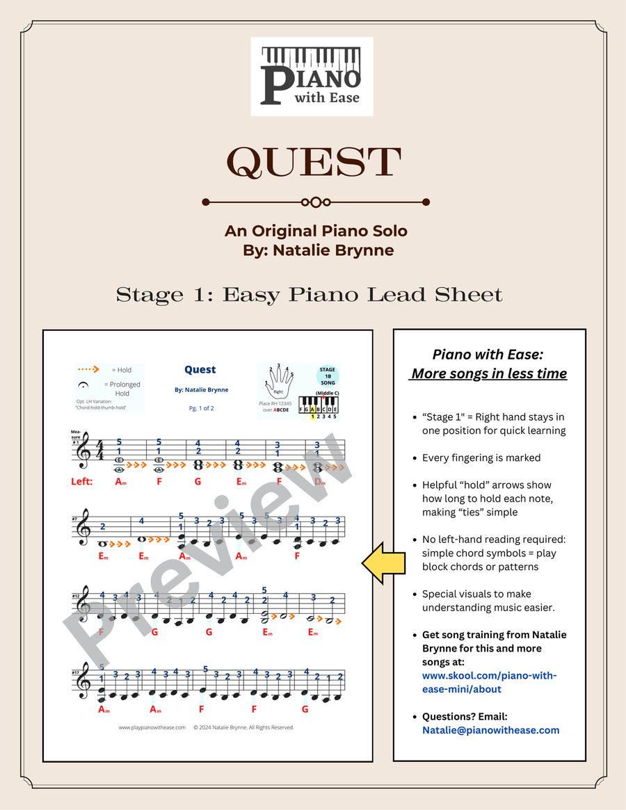 Quest Piano scores gallery preview page 1