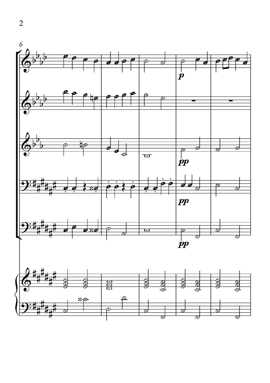 Ode To Joy - Brass Quintet in F# Major - Beginner Level Letter Names Brass Quintet scores gallery preview page 2
