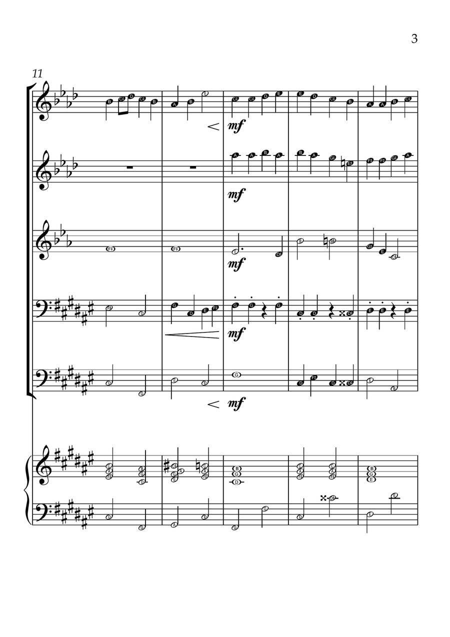 Ode To Joy - Brass Quintet in F# Major - Beginner Level Letter Names Brass Quintet scores gallery preview page 3