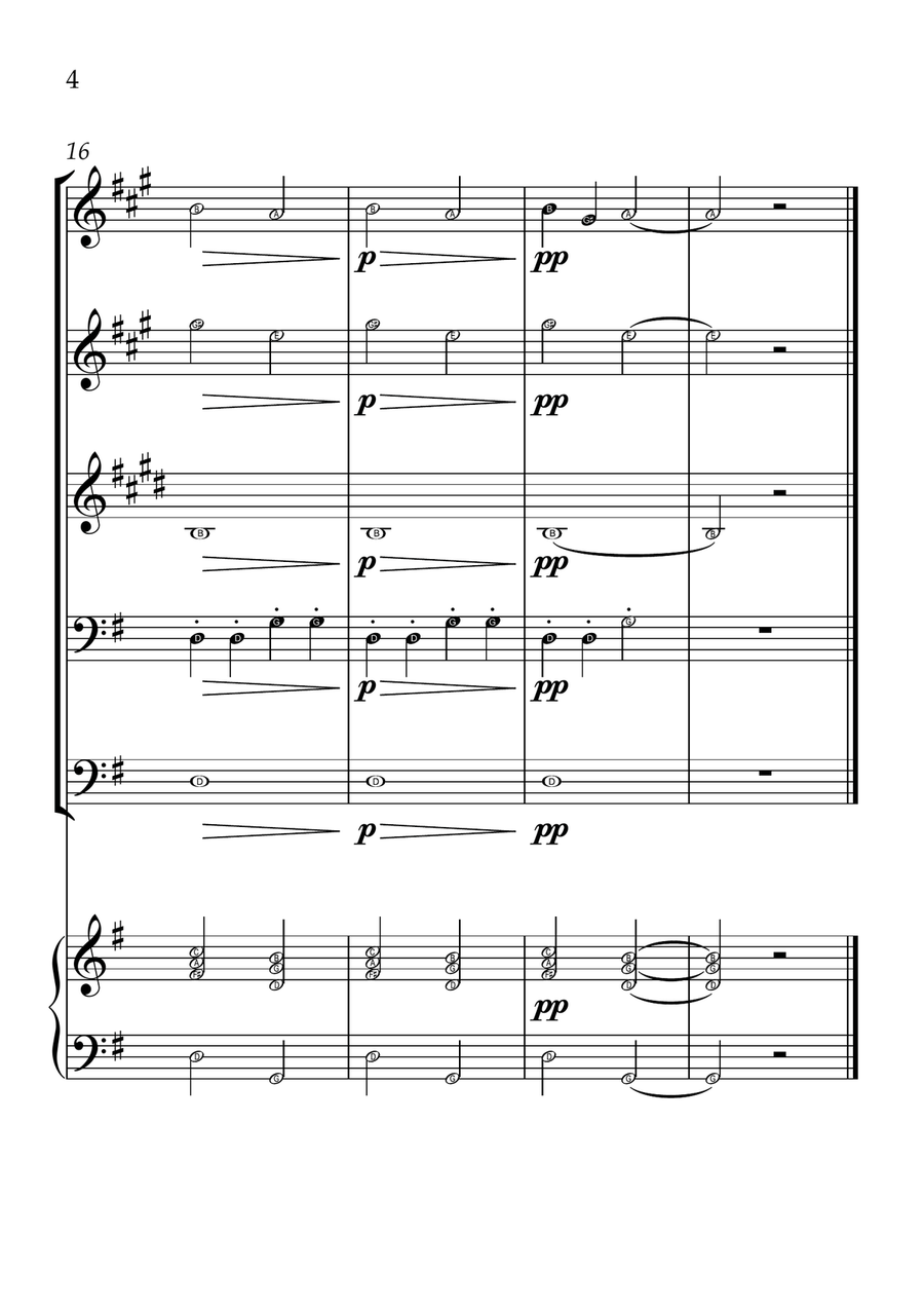 Ode To Joy - Brass Quintet in G Major - Beginner Level Letter Names Brass Quintet scores gallery preview page 4
