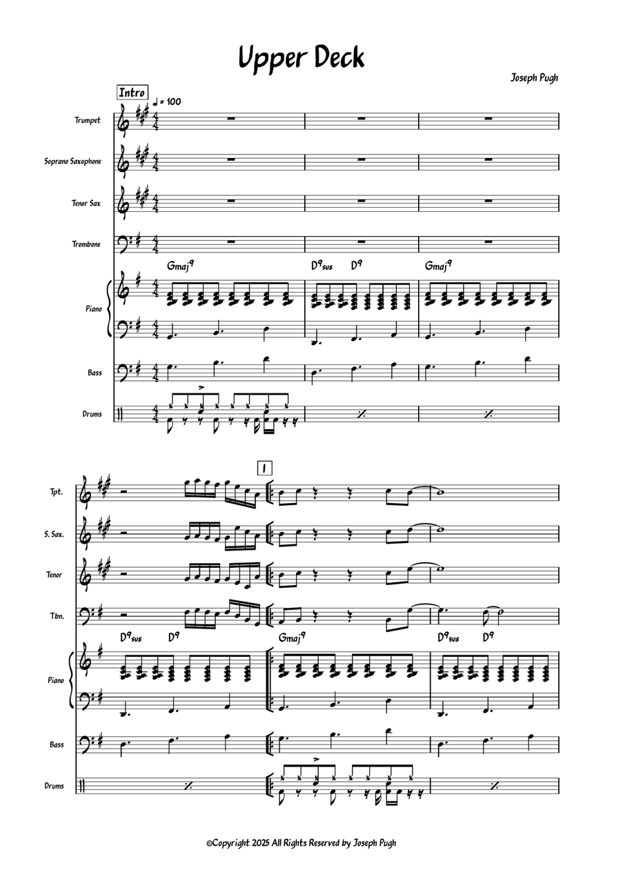 Upper Deck Upper Deck Jazz Ensemble scores gallery preview page 1