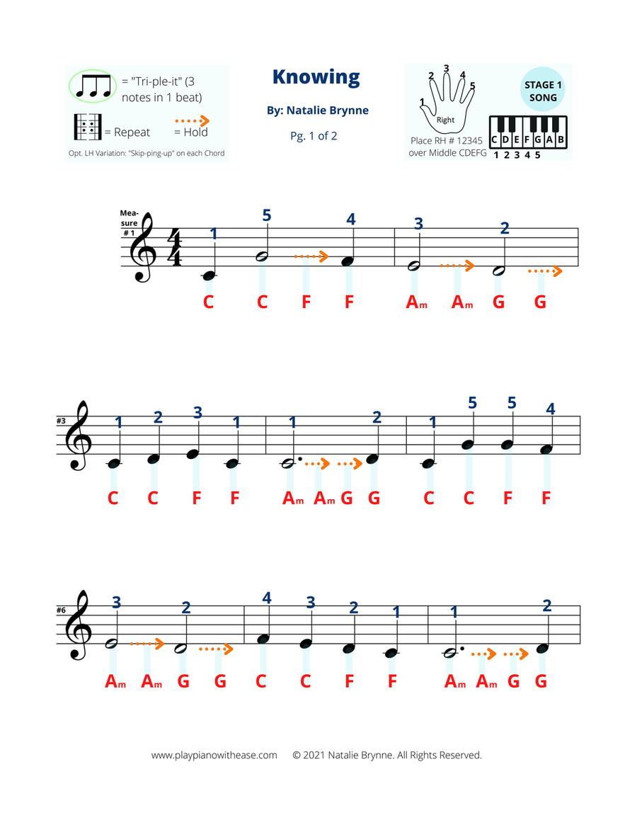 Knowing Piano scores gallery preview page 2