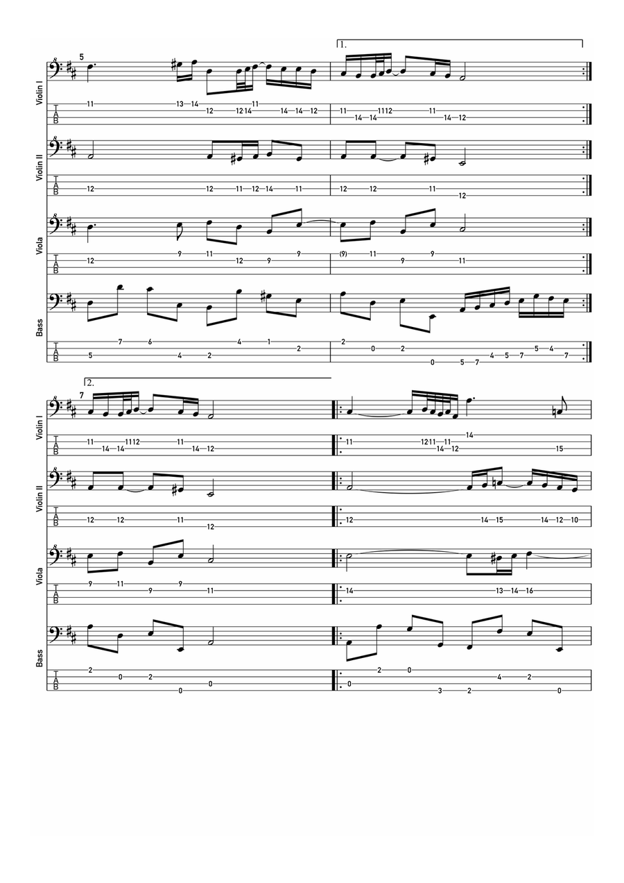 Air on G String Adapted for Bass Guitar Acoustic Guitar scores gallery preview page 2