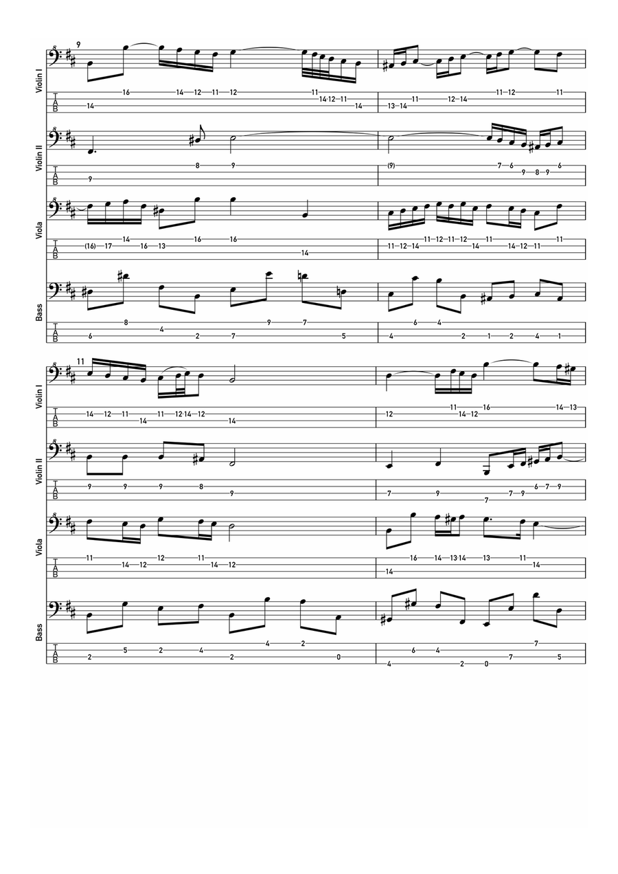 Air on G String Adapted for Bass Guitar Acoustic Guitar scores gallery preview page 3