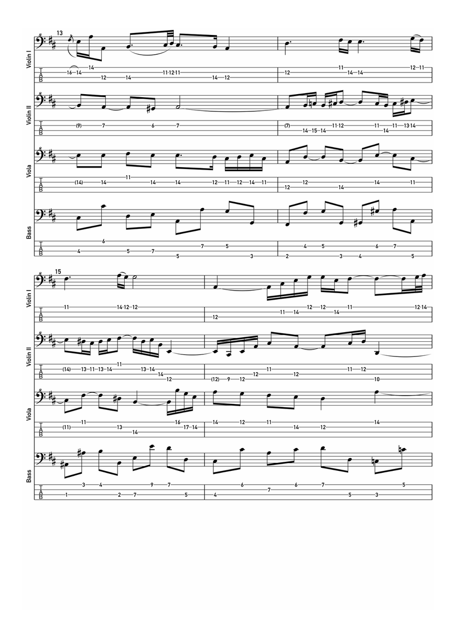 Air on G String Adapted for Bass Guitar Acoustic Guitar scores gallery preview page 4