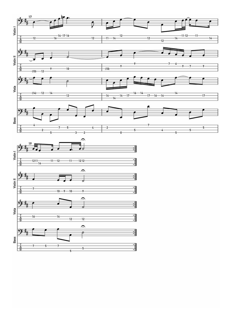 Air on G String Adapted for Bass Guitar Acoustic Guitar scores gallery preview page 5