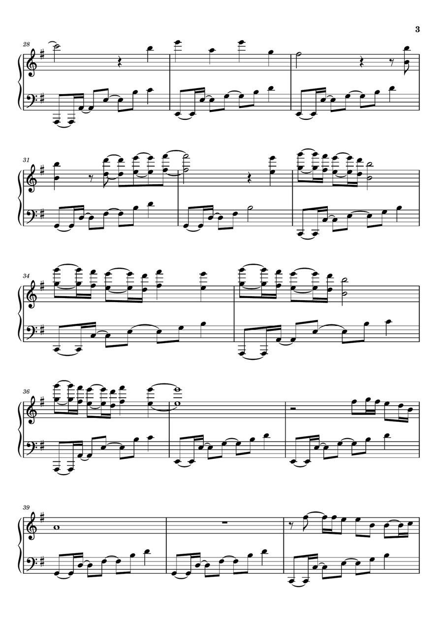 Chihiro Chihiro Piano Solo scores gallery preview page 3