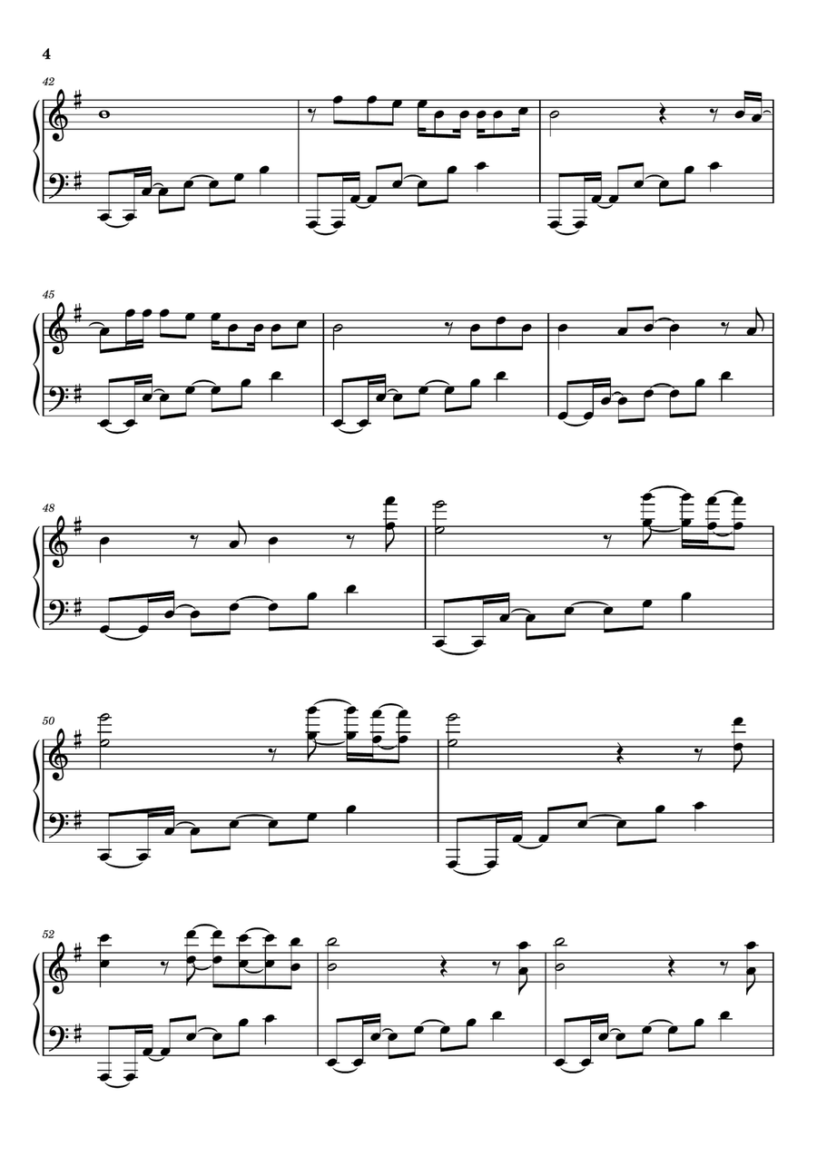 Chihiro Chihiro Piano Solo scores gallery preview page 4