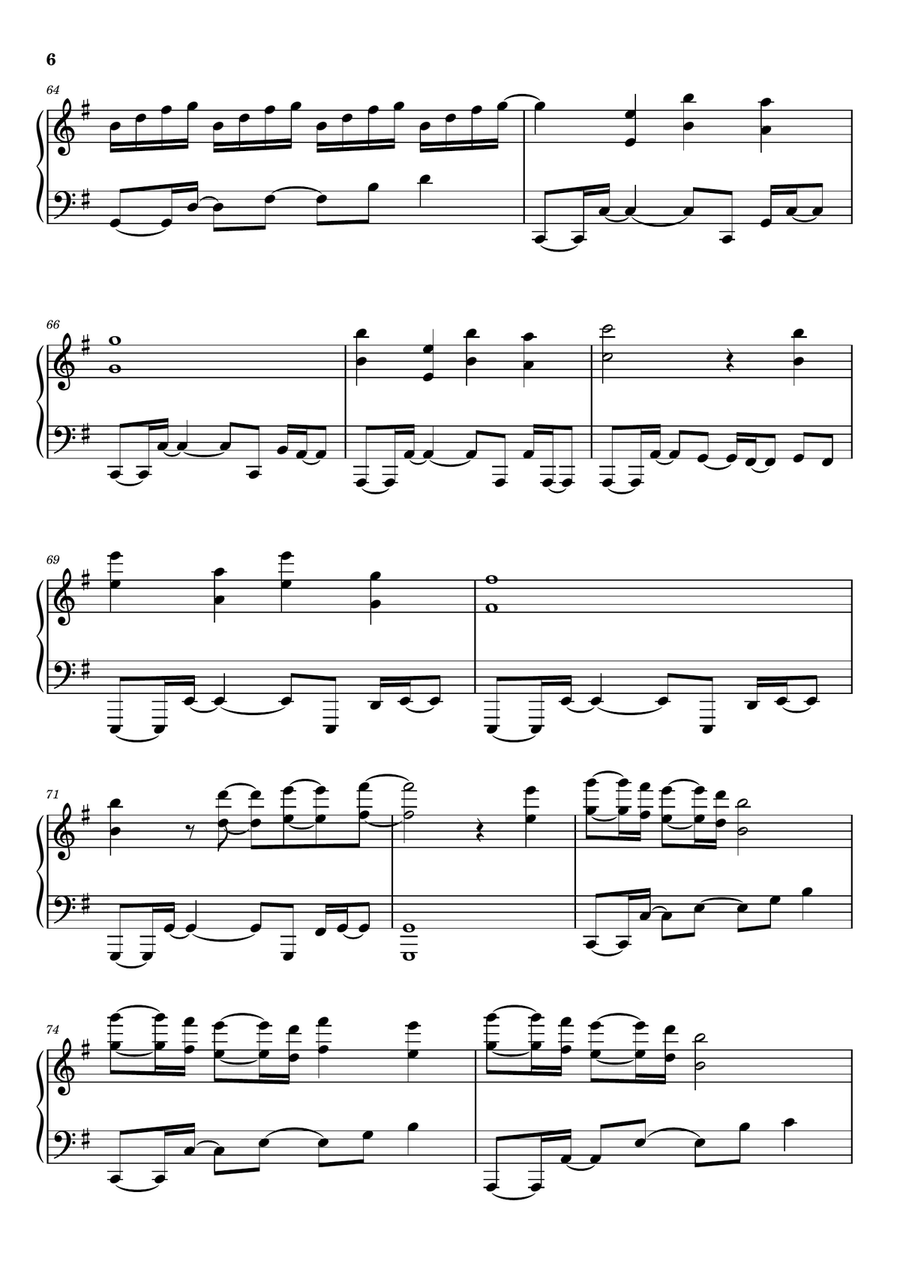 Chihiro Chihiro Piano Solo scores gallery preview page 6
