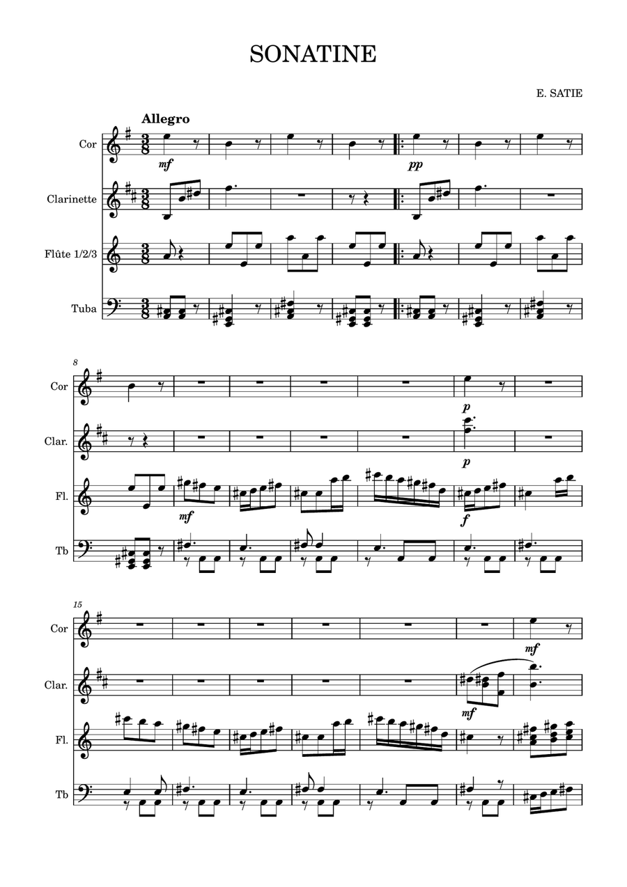 SONATINE SONATINE Woodwind Ensemble scores gallery preview page 1