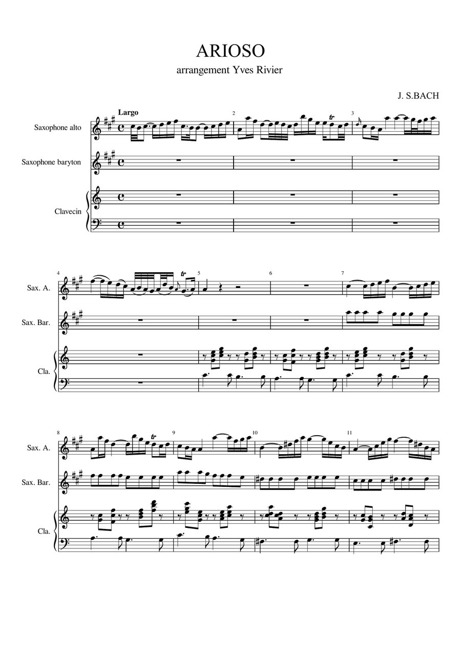 ARIOSO ARIOSO Baritone Saxophone scores gallery preview page 1