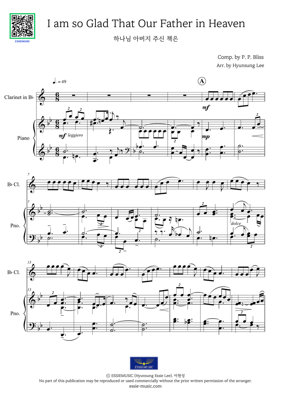 I am so glad - Cl.&Pno B-Flat Clarinet scores gallery preview page 3