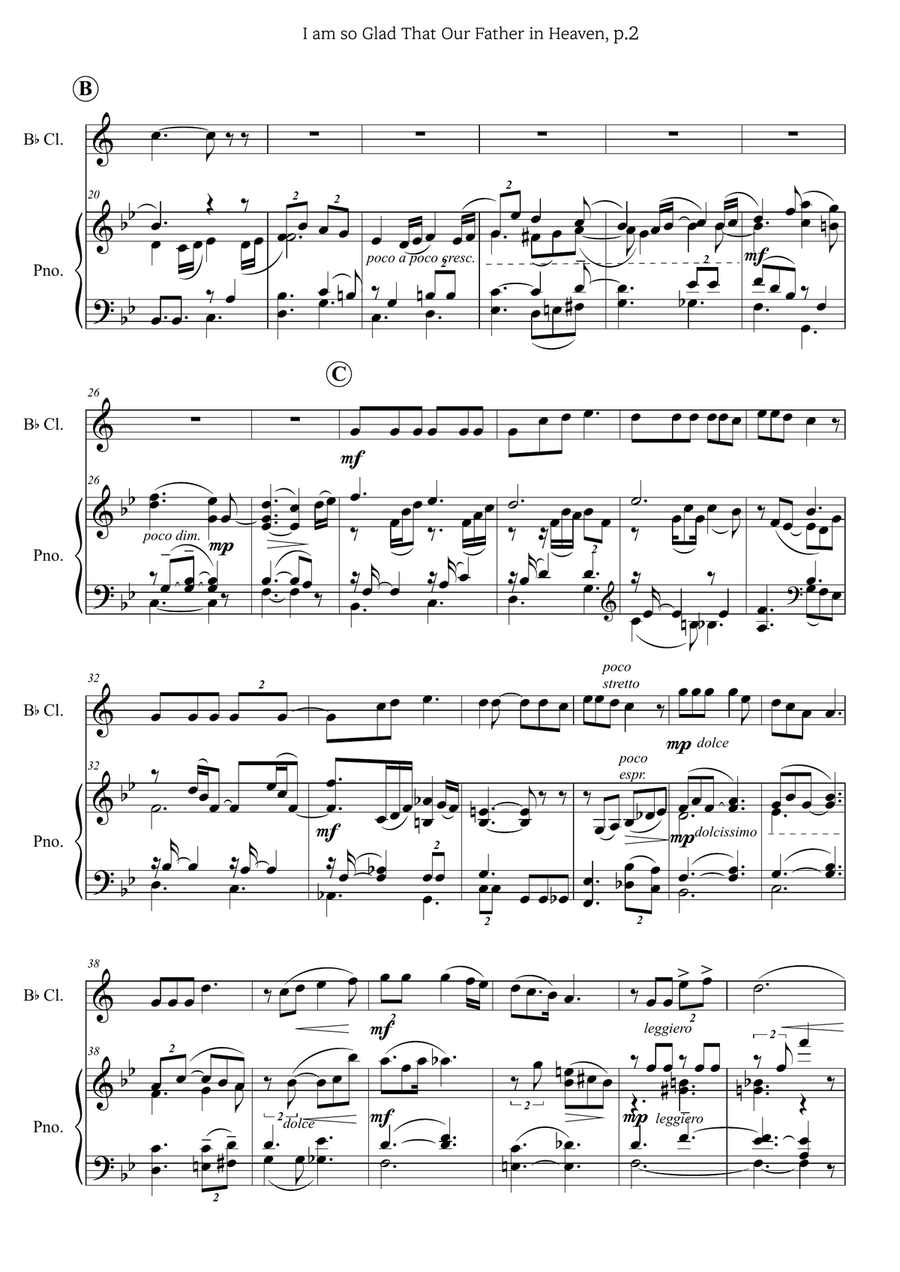 I am so glad - Cl.&Pno B-Flat Clarinet scores gallery preview page 4