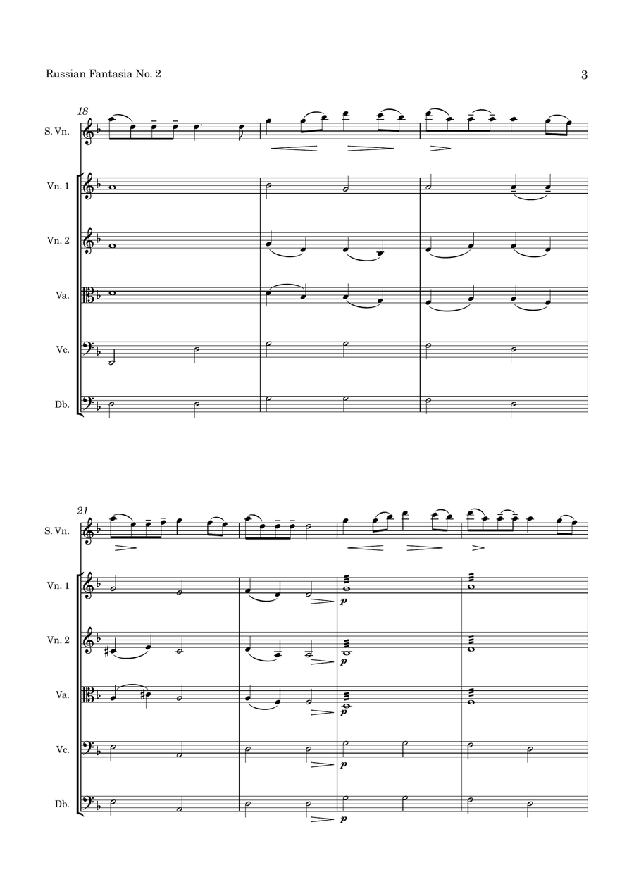 Portnoff Fantasia No 2 for Violin and String Orchestra String Orchestra scores gallery preview page 4