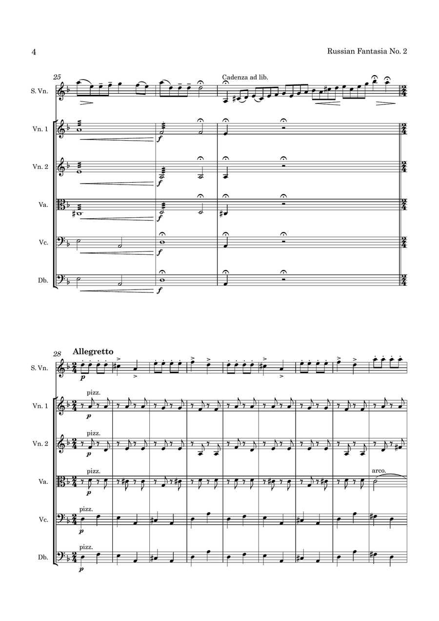 Portnoff Fantasia No 2 for Violin and String Orchestra String Orchestra scores gallery preview page 5