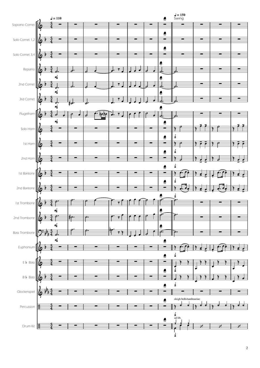 The Chipmunk Song Brass Band scores gallery preview page 2