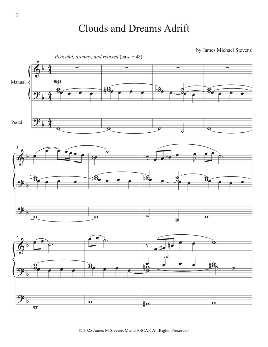 Clouds and Dreams Adrift - Organ Solo Organ Solo scores gallery preview page 2