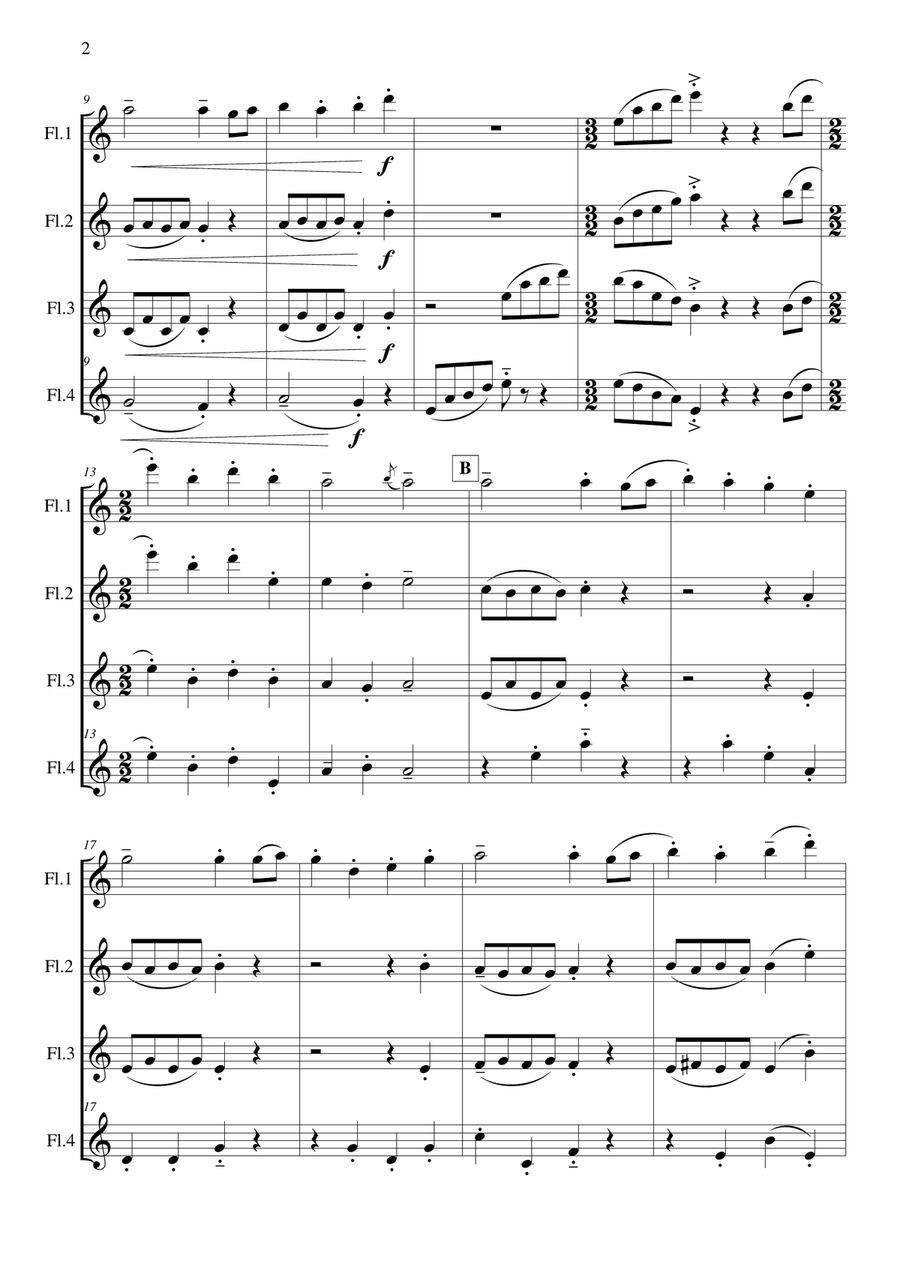Óró Sé do Bheatha Abhaile Flute Quartet scores gallery preview page 3
