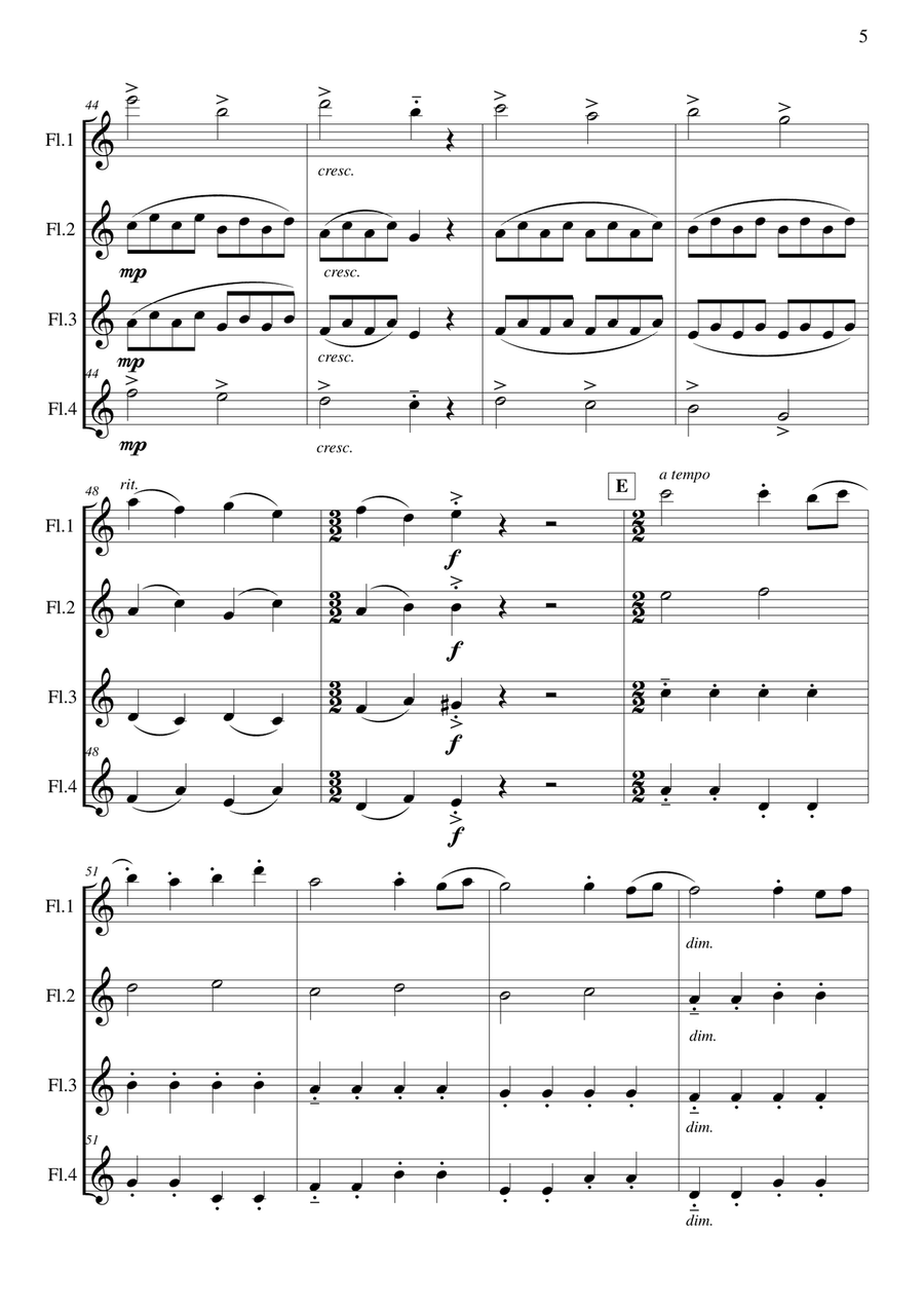Óró Sé do Bheatha Abhaile Flute Quartet scores gallery preview page 6