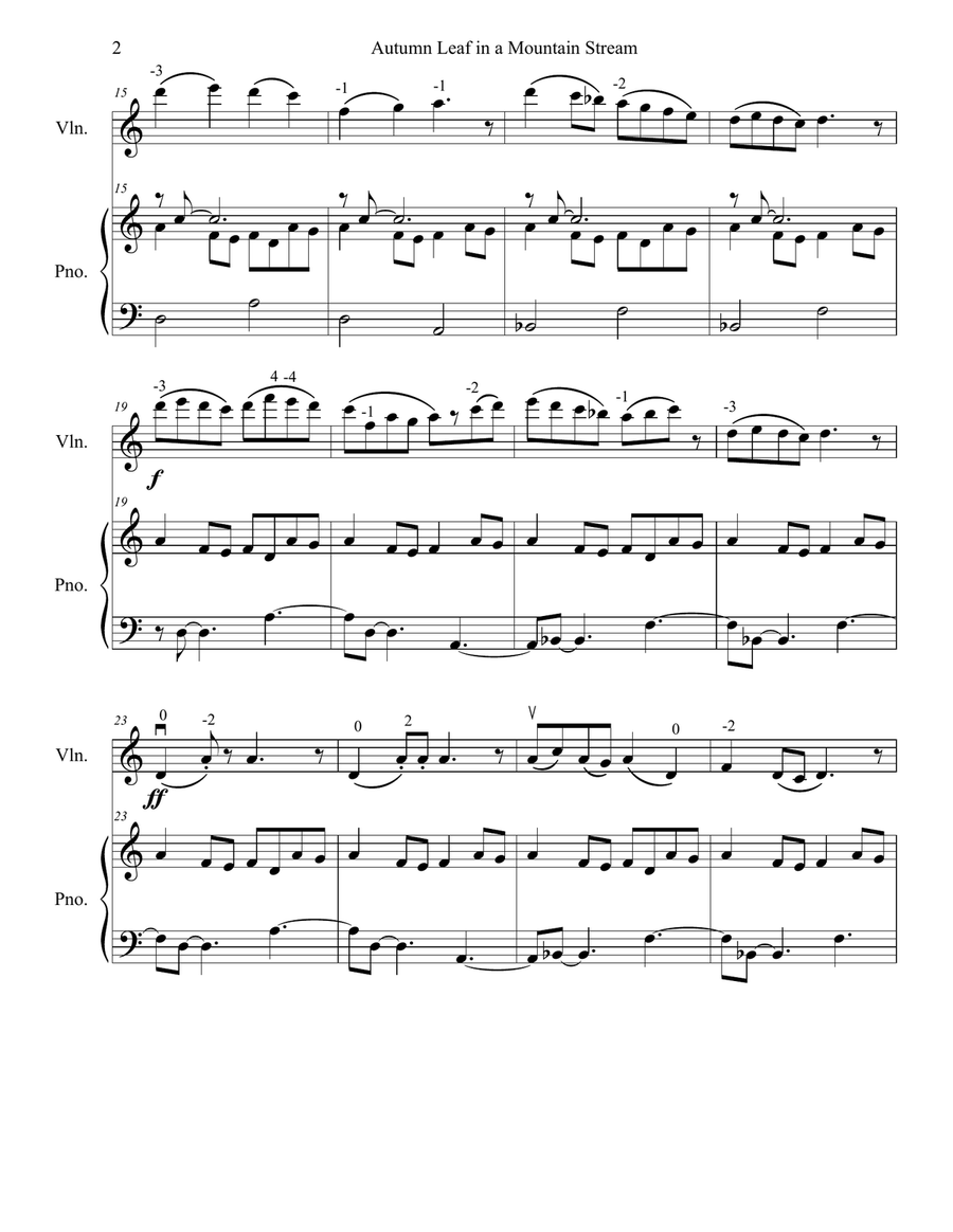 Autumn Leaf in a Mountain Stream Violin Solo scores gallery preview page 3