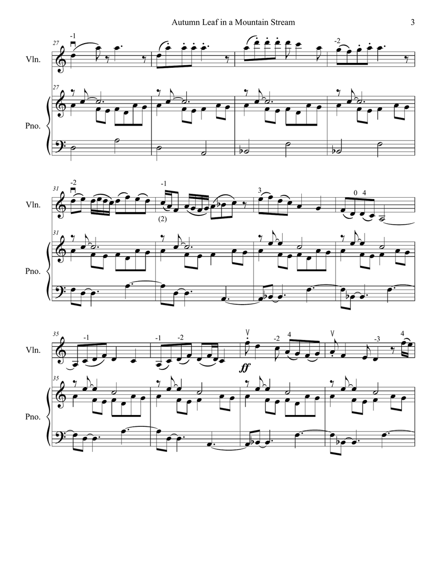 Autumn Leaf in a Mountain Stream Violin Solo scores gallery preview page 4