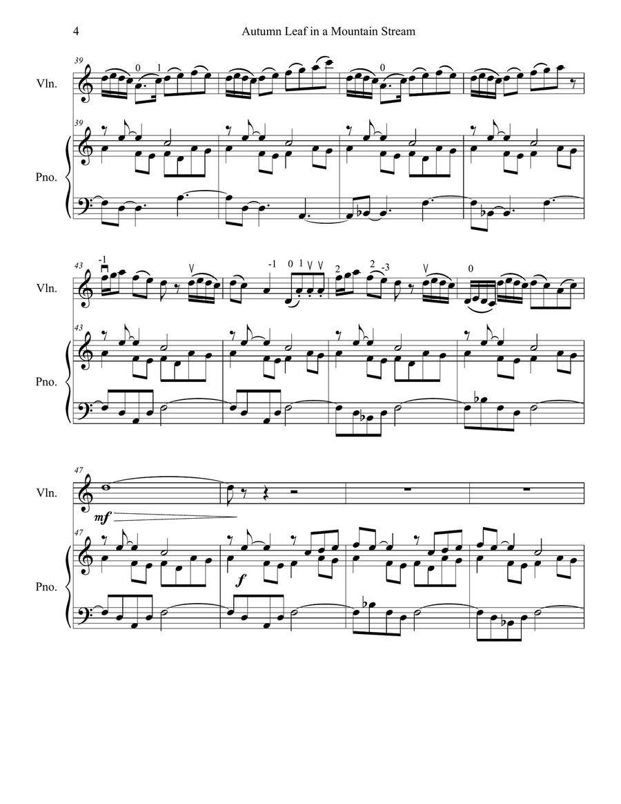 Autumn Leaf in a Mountain Stream Violin Solo scores gallery preview page 5