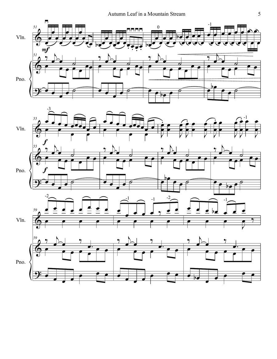 Autumn Leaf in a Mountain Stream Violin Solo scores gallery preview page 6