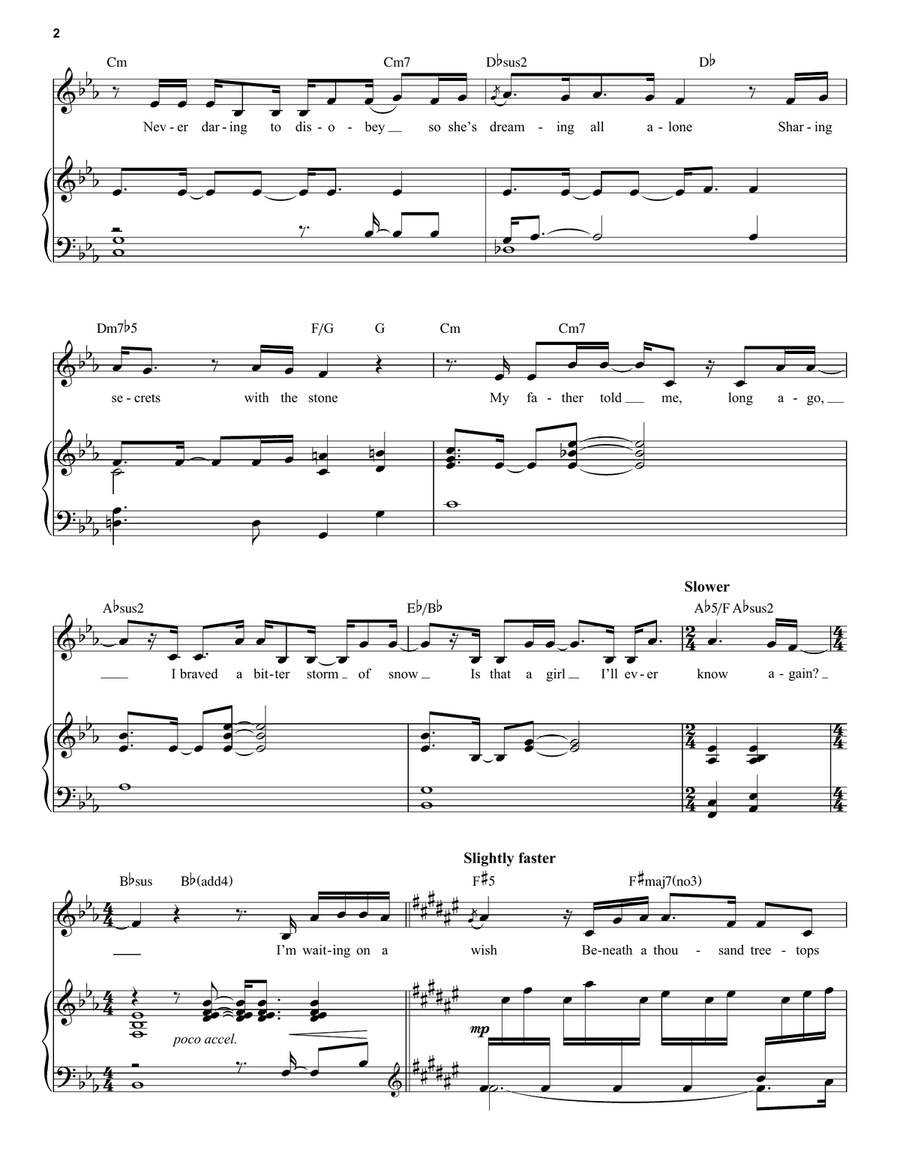 Waiting On A Wish (from Snow White) (2025) Voice scores gallery preview page 2