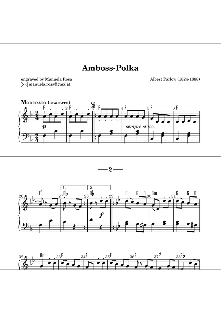Amboss Polka (Anvil Polka) easy piano version Piano Method scores gallery preview page 2