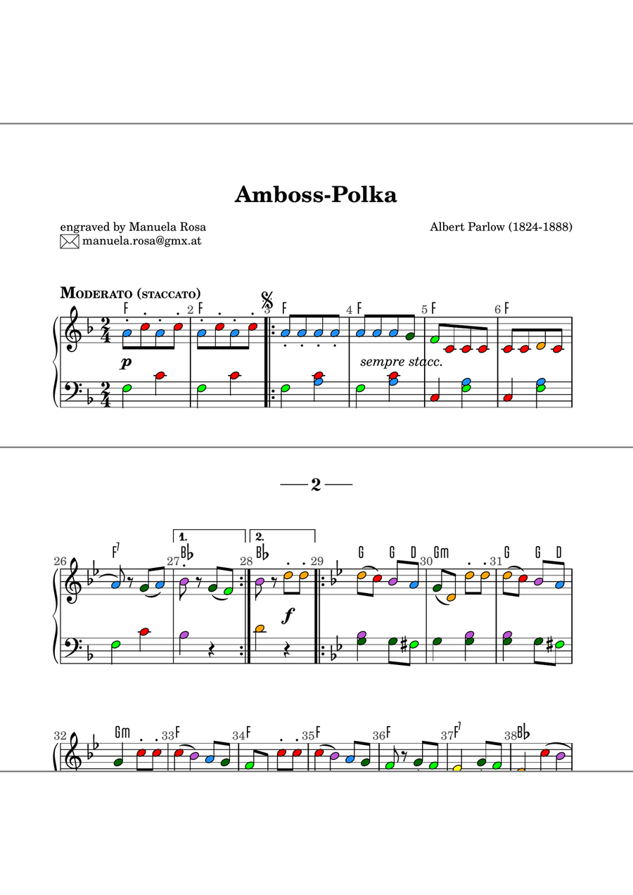 Amboss Polka (Anvil Polka) easy piano version Piano Method scores gallery preview page 4