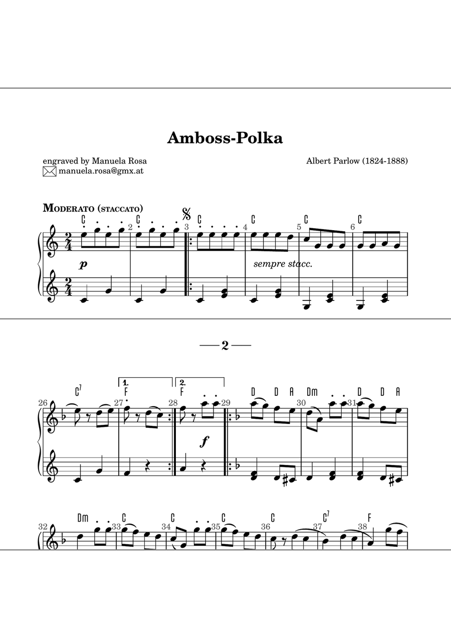 Amboss Polka (Anvil Polka) easy piano version Piano Method scores gallery preview page 5