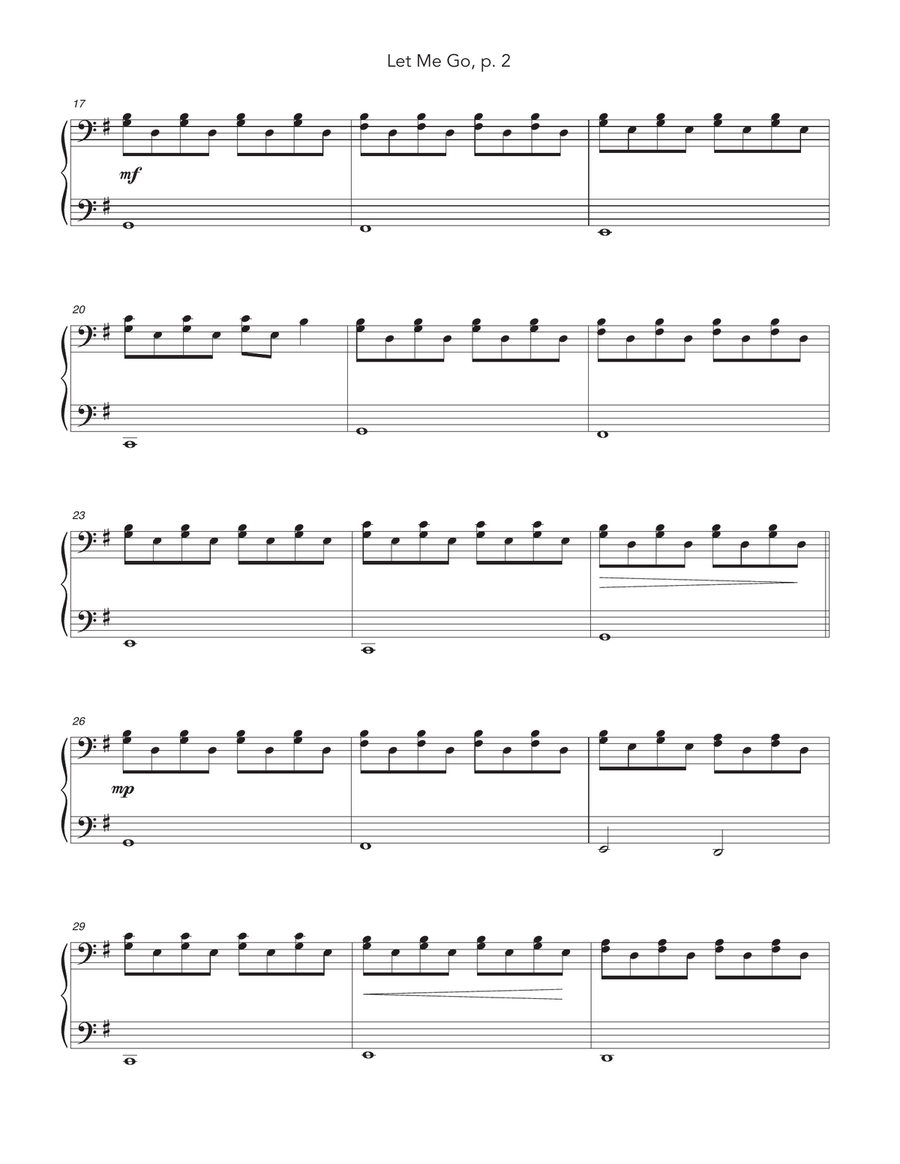 Let Me Go Let Me Go Piano Solo scores gallery preview page 2