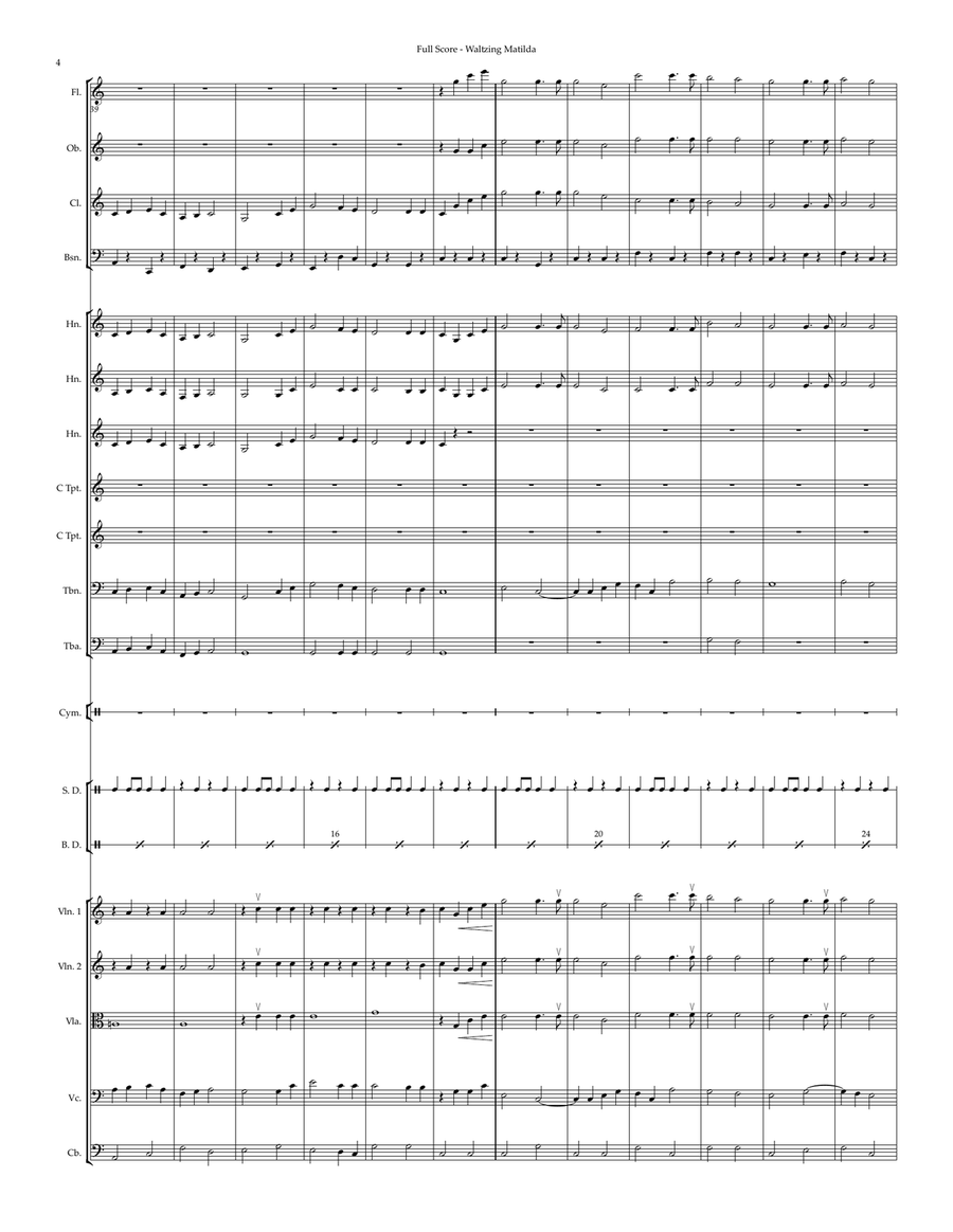 Waltzing Matilda Full Orchestra scores gallery preview page 4