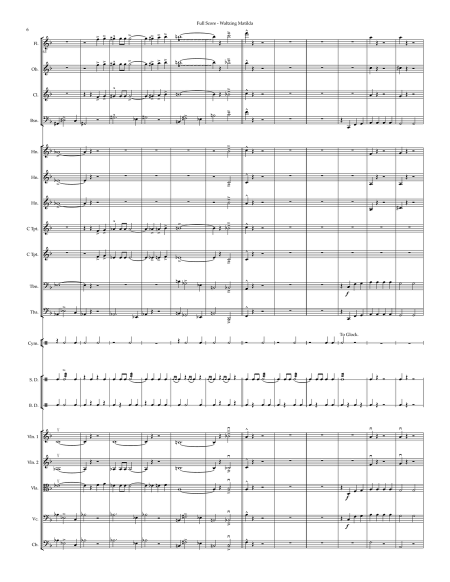 Waltzing Matilda Full Orchestra scores gallery preview page 6