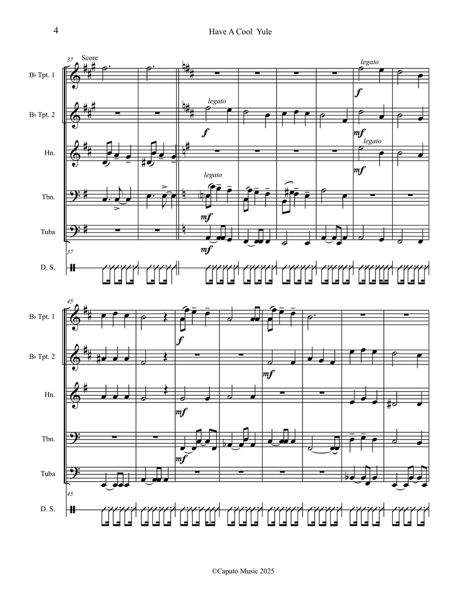 Have A Cool Youle For Brass Quintet w/Opt. Drum Set Brass Quintet scores gallery preview page 5