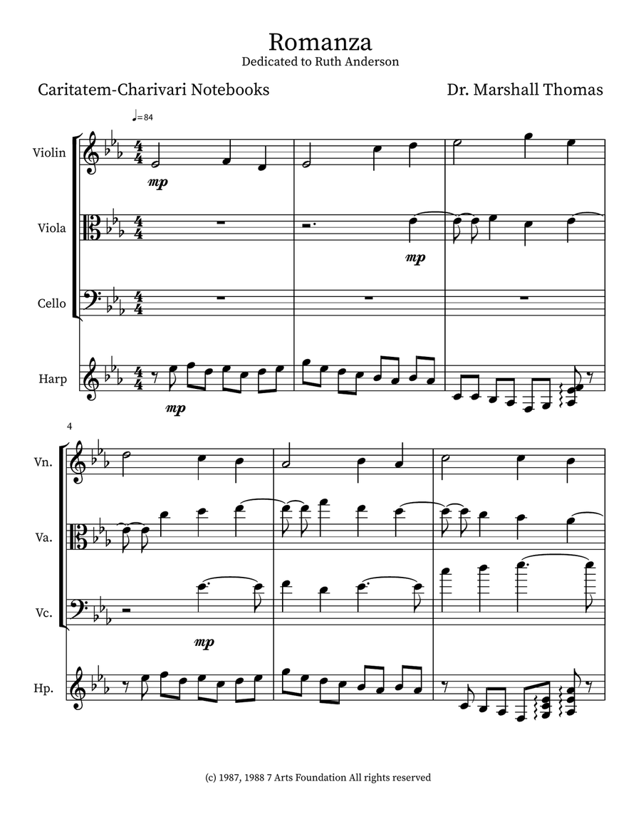 Romanza Romanza Small Ensemble scores gallery preview page 1
