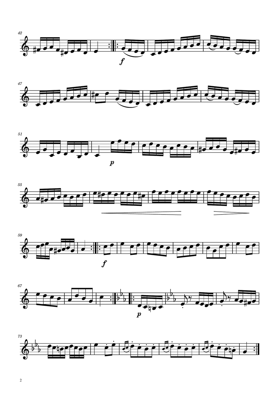 Turkish March - Clarinet in A Solo A Clarinet scores gallery preview page 2
