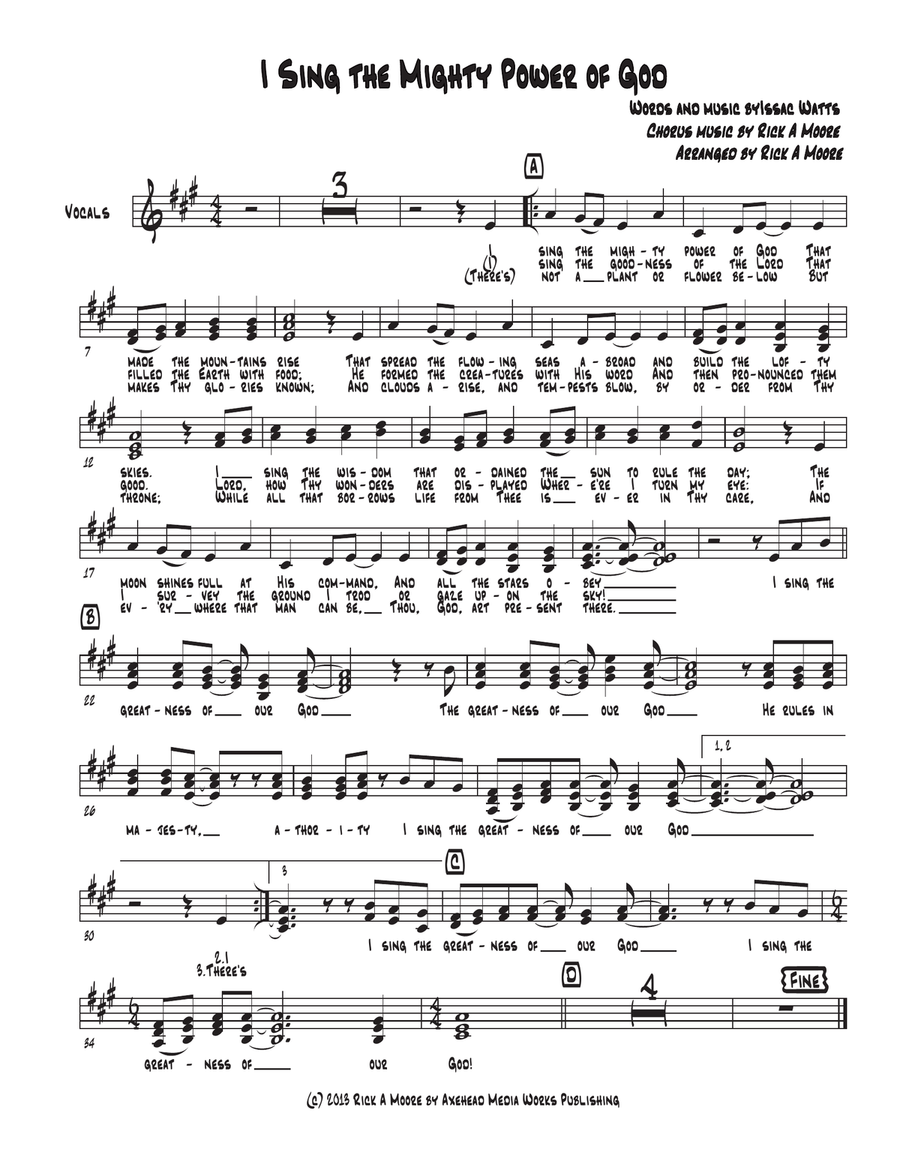 I Sing the Mighty Power of God - Vocal Parts Voice scores gallery preview page 1
