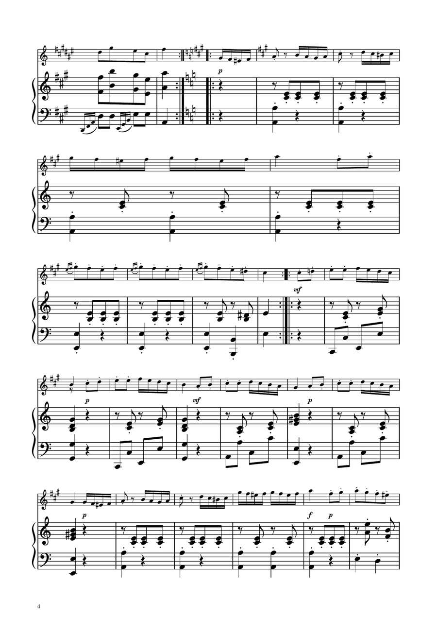 Turkish March - Alto Sax Solo w/ Piano Alto Saxophone scores gallery preview page 4