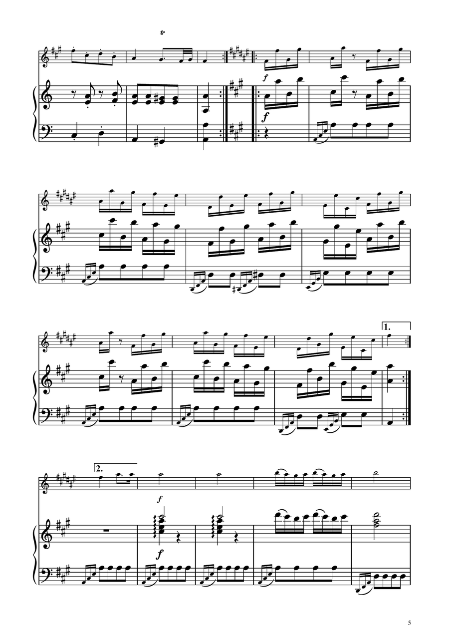 Turkish March - Alto Sax Solo w/ Piano Alto Saxophone scores gallery preview page 5