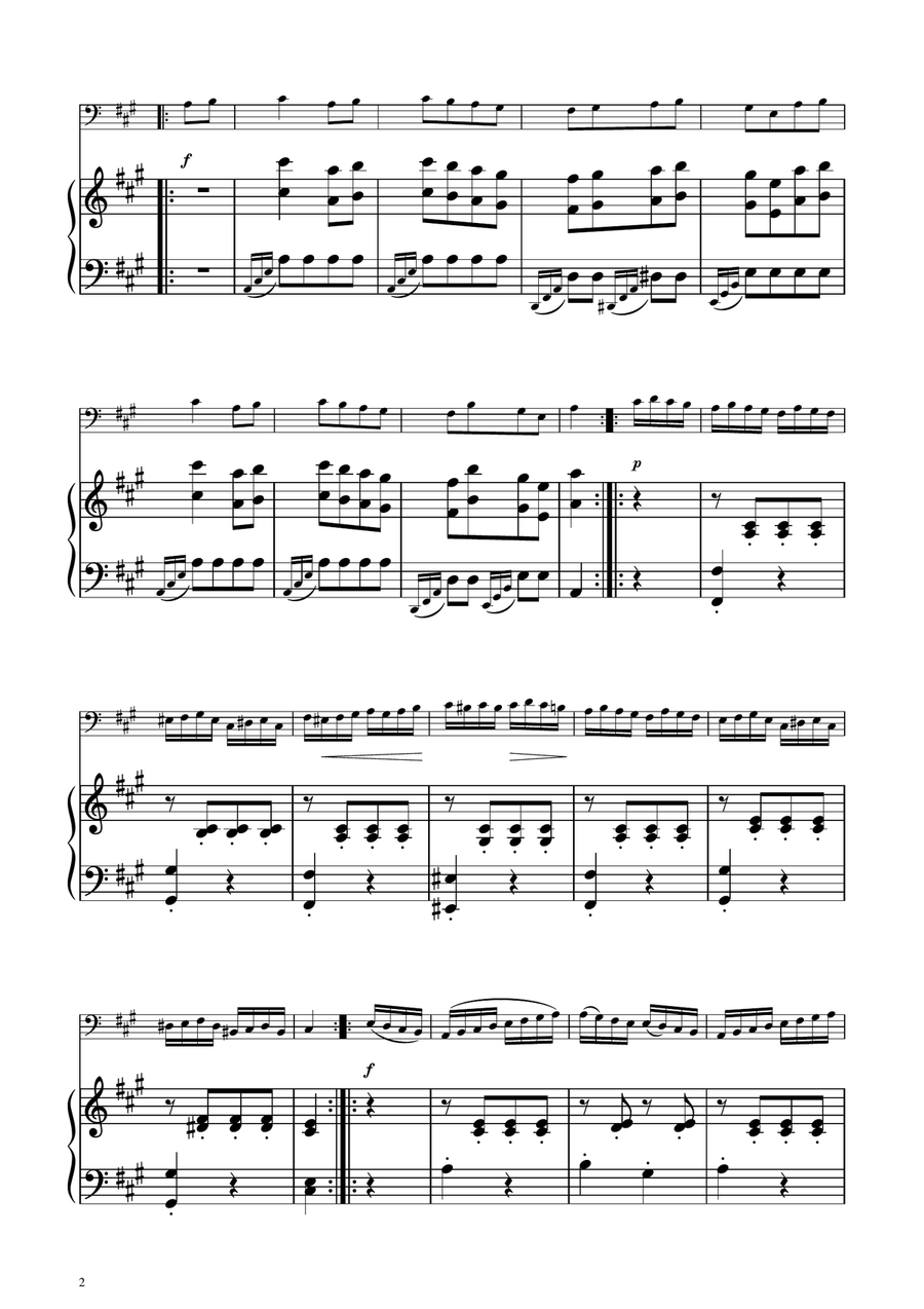 Turkish March - Euphonium Solo w/ Piano Euphonium scores gallery preview page 2