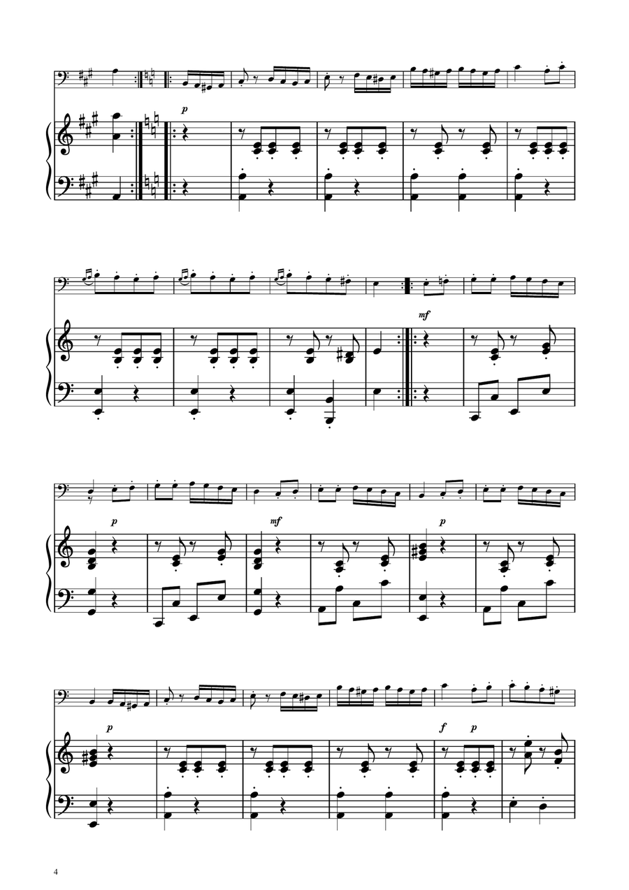 Turkish March - Euphonium Solo w/ Piano Euphonium scores gallery preview page 4