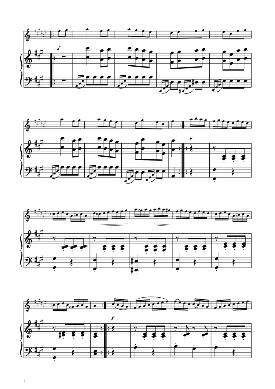 Turkish March - Baritone Sax Solo w/ Piano Baritone Saxophone scores gallery preview page 2