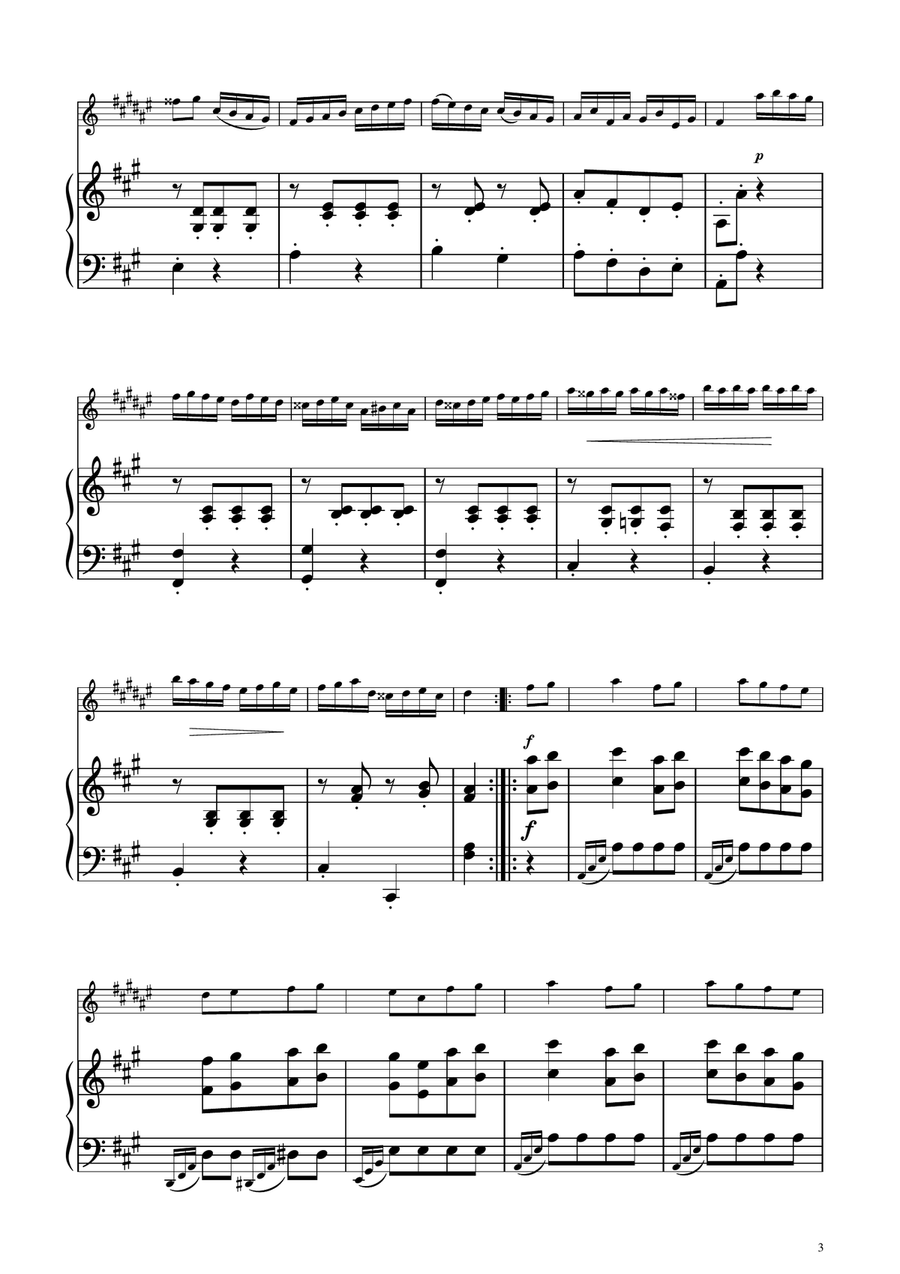 Turkish March - Baritone Sax Solo w/ Piano Baritone Saxophone scores gallery preview page 3
