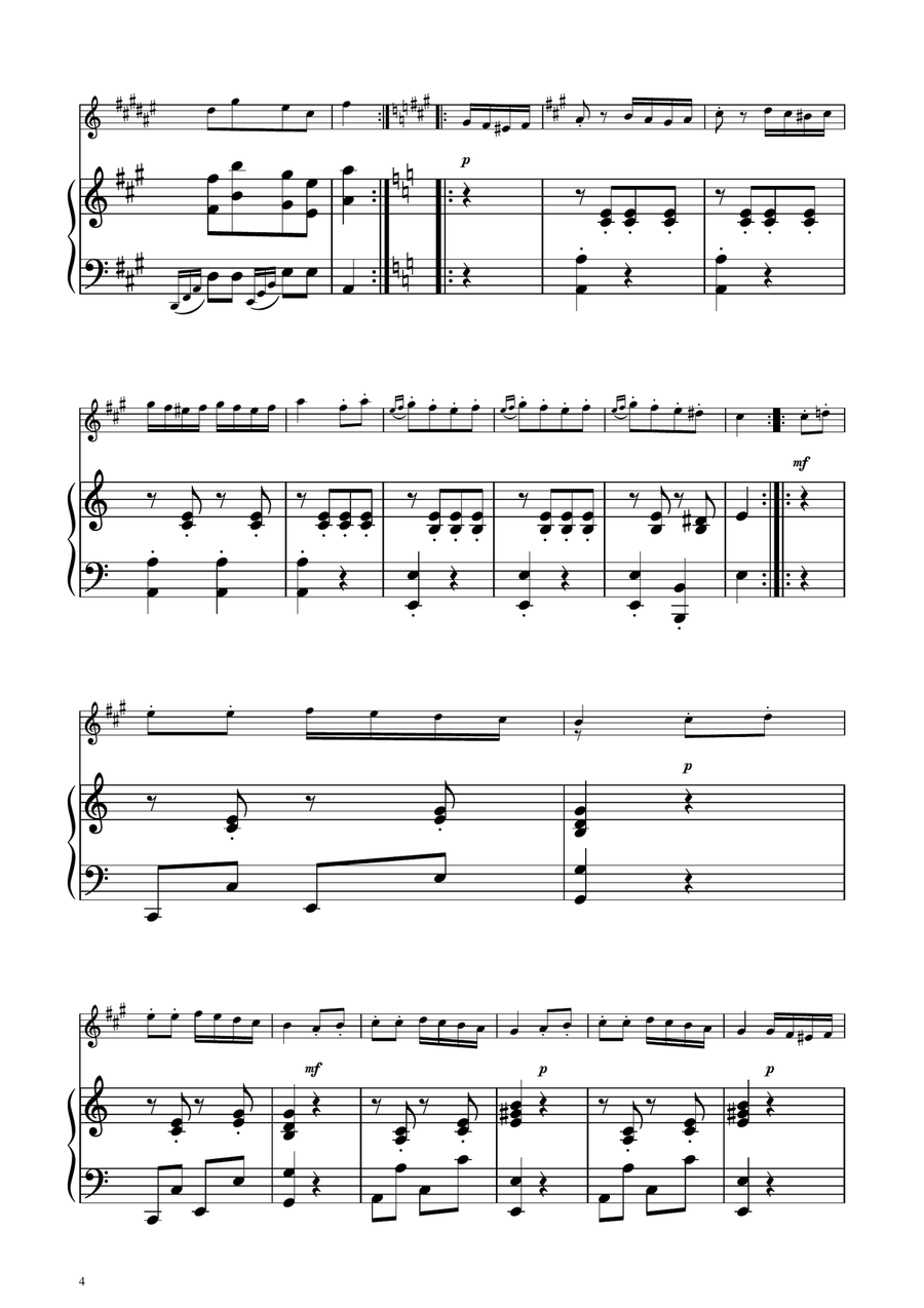 Turkish March - Baritone Sax Solo w/ Piano Baritone Saxophone scores gallery preview page 4