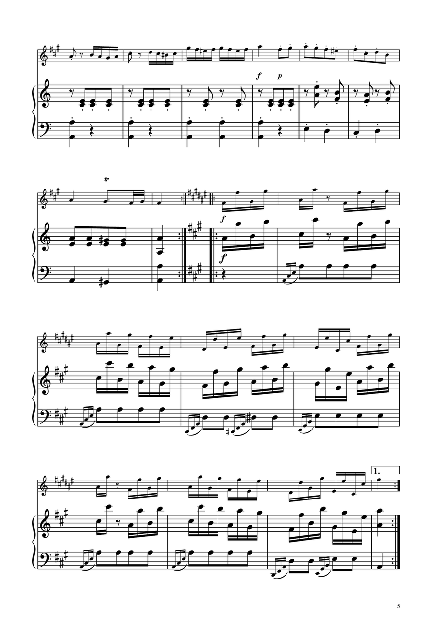 Turkish March - Baritone Sax Solo w/ Piano Baritone Saxophone scores gallery preview page 5